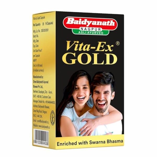 Baidyanath Vita Ex Gold I Stamina Booster I Pack of 20 Capsules