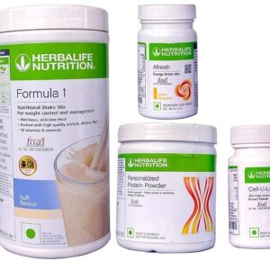 herbalife nurition weight loss package pack of 4 - kulfi 500 g, protein 200 g, cell u loss, afresh energy drink mix (Lemon)