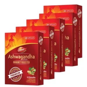 Dabur Ashwagandha Capsules Immunity Booster (20caps, Pack of 5)