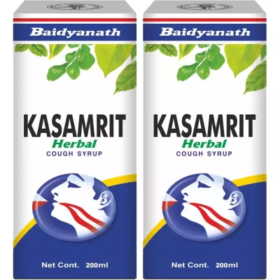 Baidyanath Ayurved Kasamrit Herbal Cough Syrup (200ml, Pack of 2)