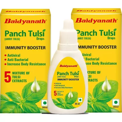 Baidyanath Ayurved Panch (Amrit) Tulsi Drops (30ml, Pack of 2)