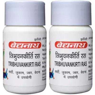 Baidyanath Tribhuvan Kirti Ras (80tab, Pack of 2)