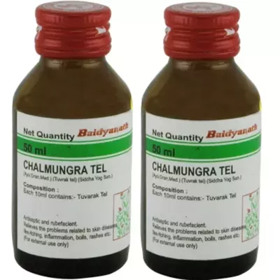 Baidyanath Tuvarak Tail (Chalmogra Oil) (50ml, Pack of 2)